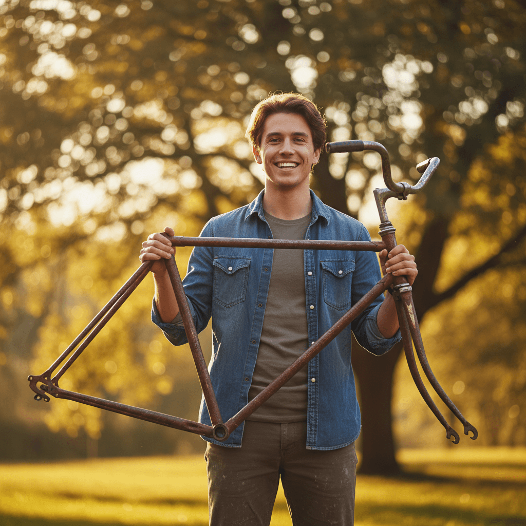 Vintage bicycle frame for sale on the marketplace