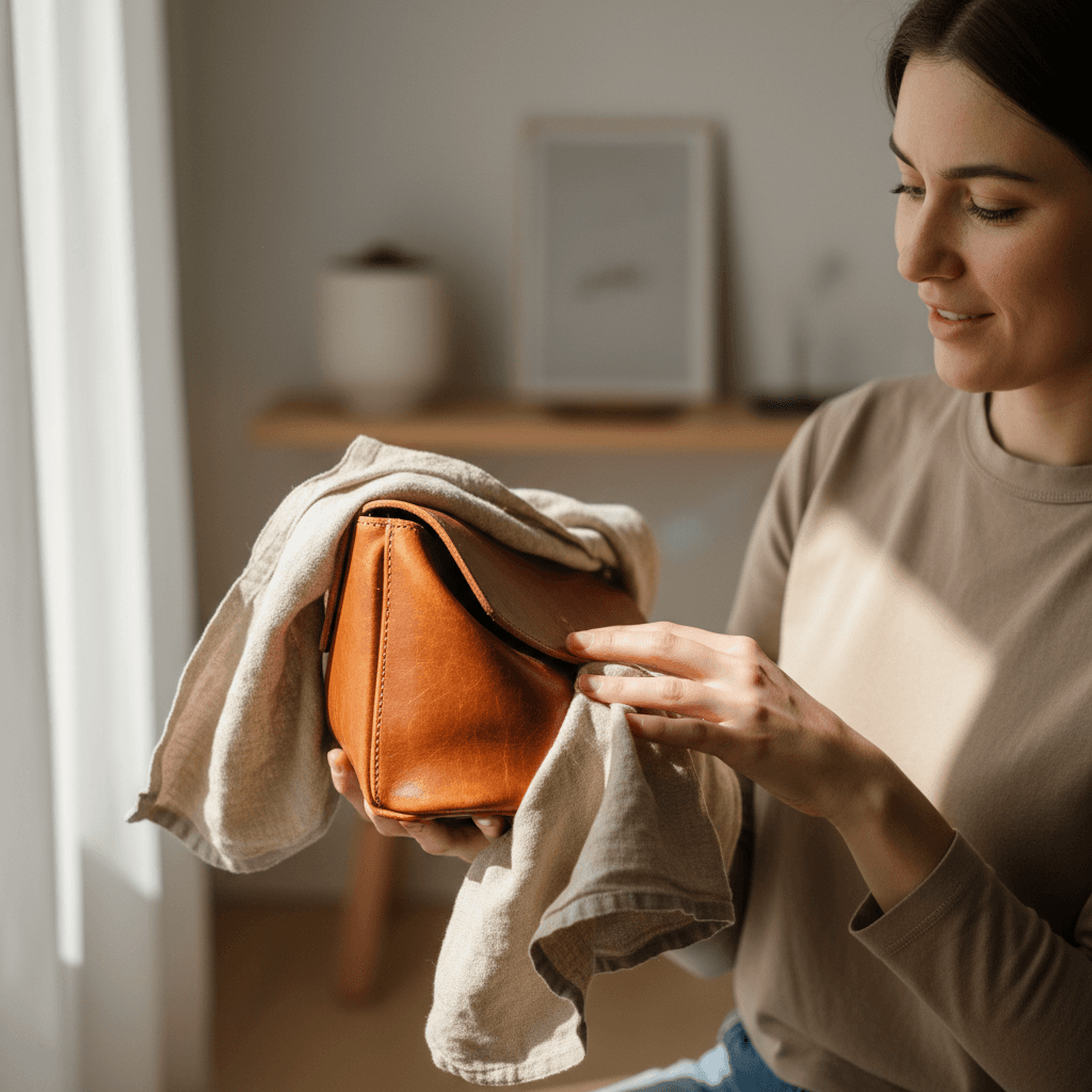 Vintage leather handbag for sale on marketplace
